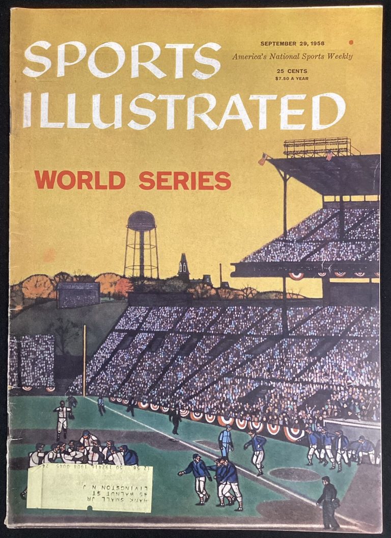 Mickey Mantle Sports Illustrated 9/29/1958 Label Baseball Hank Aaron Magazine