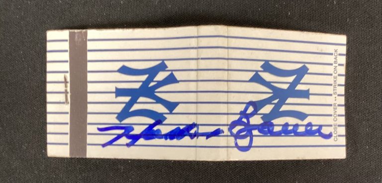 Hank Bauer Signed Match Book Unused Matches Yankees WS Champ All Star