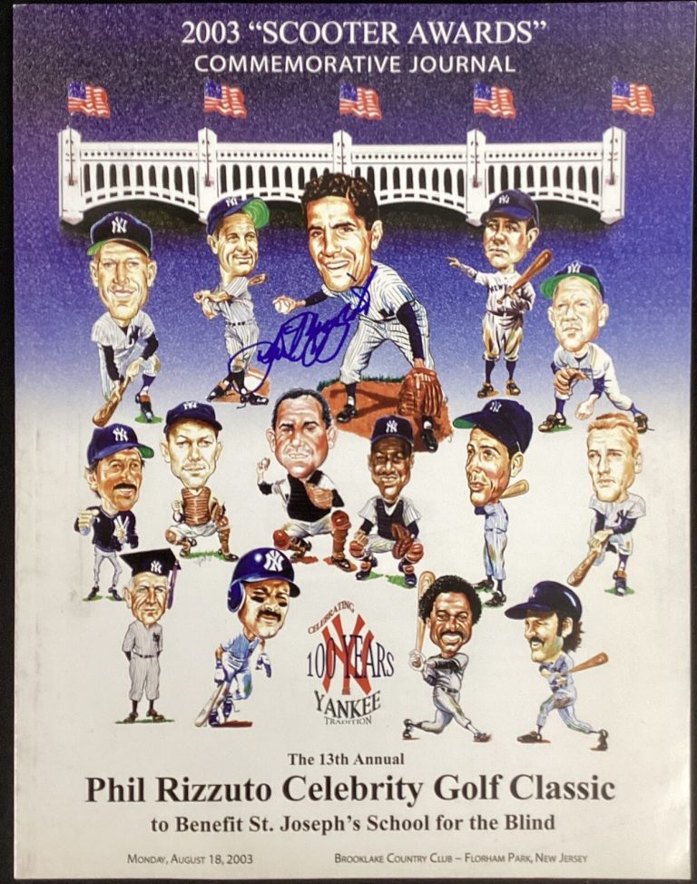 Phil Rizzuto Signed 2003 Scooter Awards Magazine Baseball Yankees AS HOF TPG