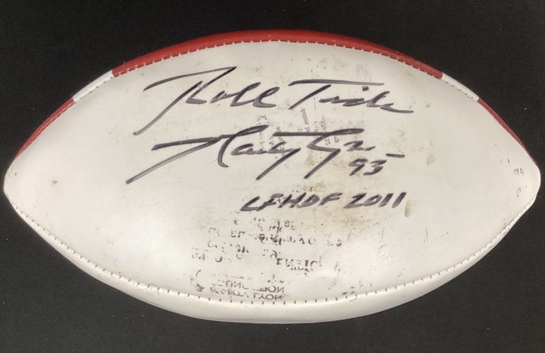 Marty Lyons Signed Football Wilson Jets Autograph CFHOF 2011 Inscrip Rough TPG