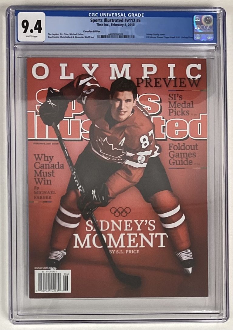 Sports Illustrated February 8 2010 Sidney Crosby Hockey CGC 9.4 Newsstand Canada