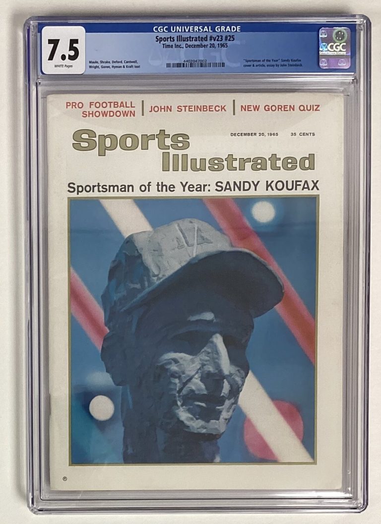 Sports Illustrated December 20 1965 Sandy Koufax Baseball CGC 7.5 Newsstand