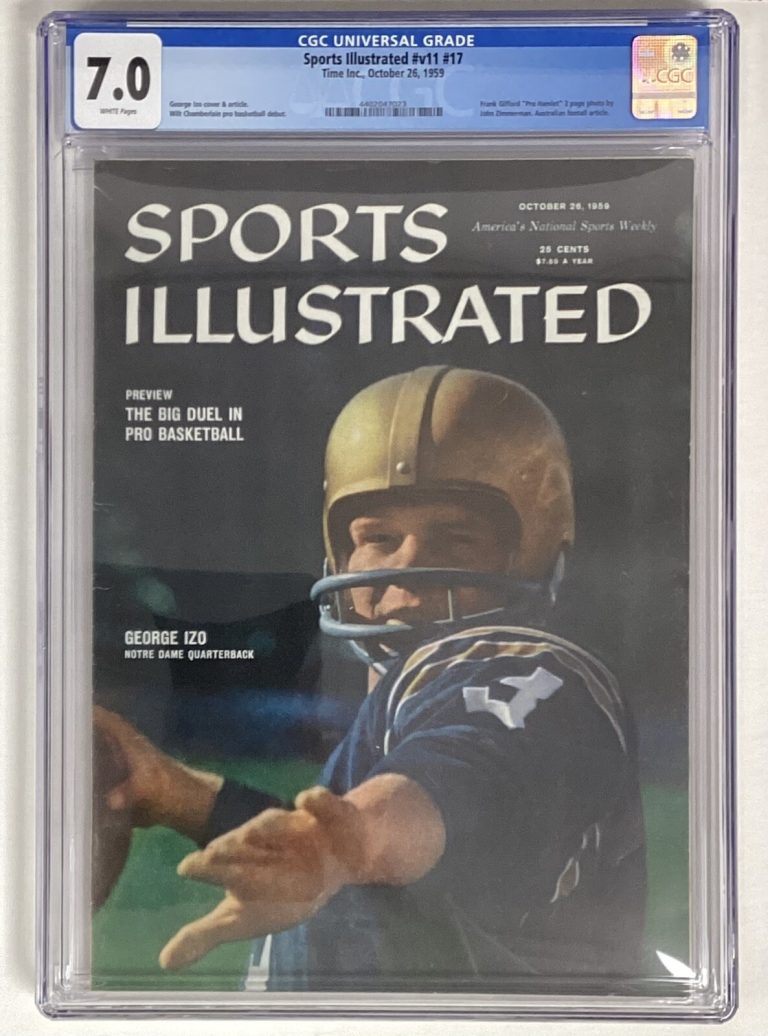 Sports Illustrated October 26 1959 George Izo Football CGC 7.0 Newsstand
