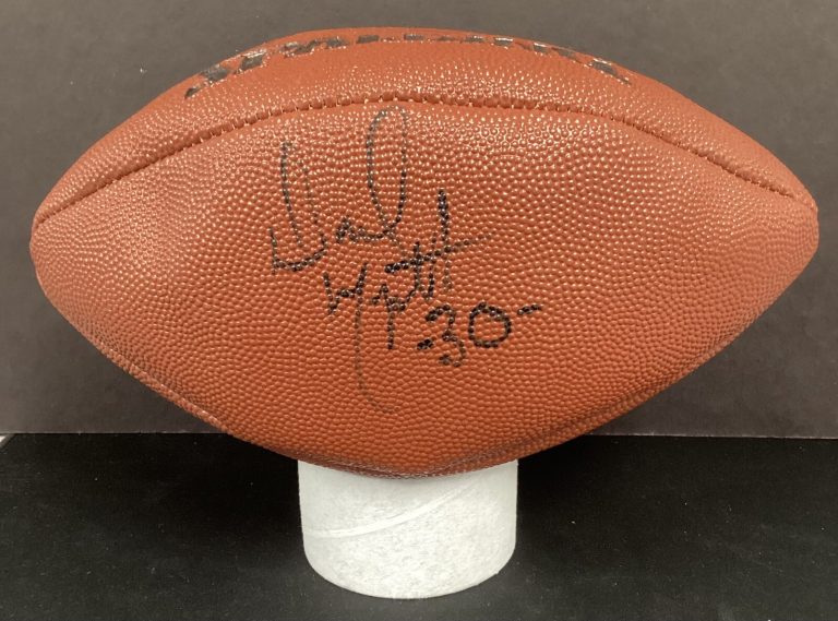 Dave Meggett Signed Football Spalding Giants SB Champ Autograph PSA/DNA