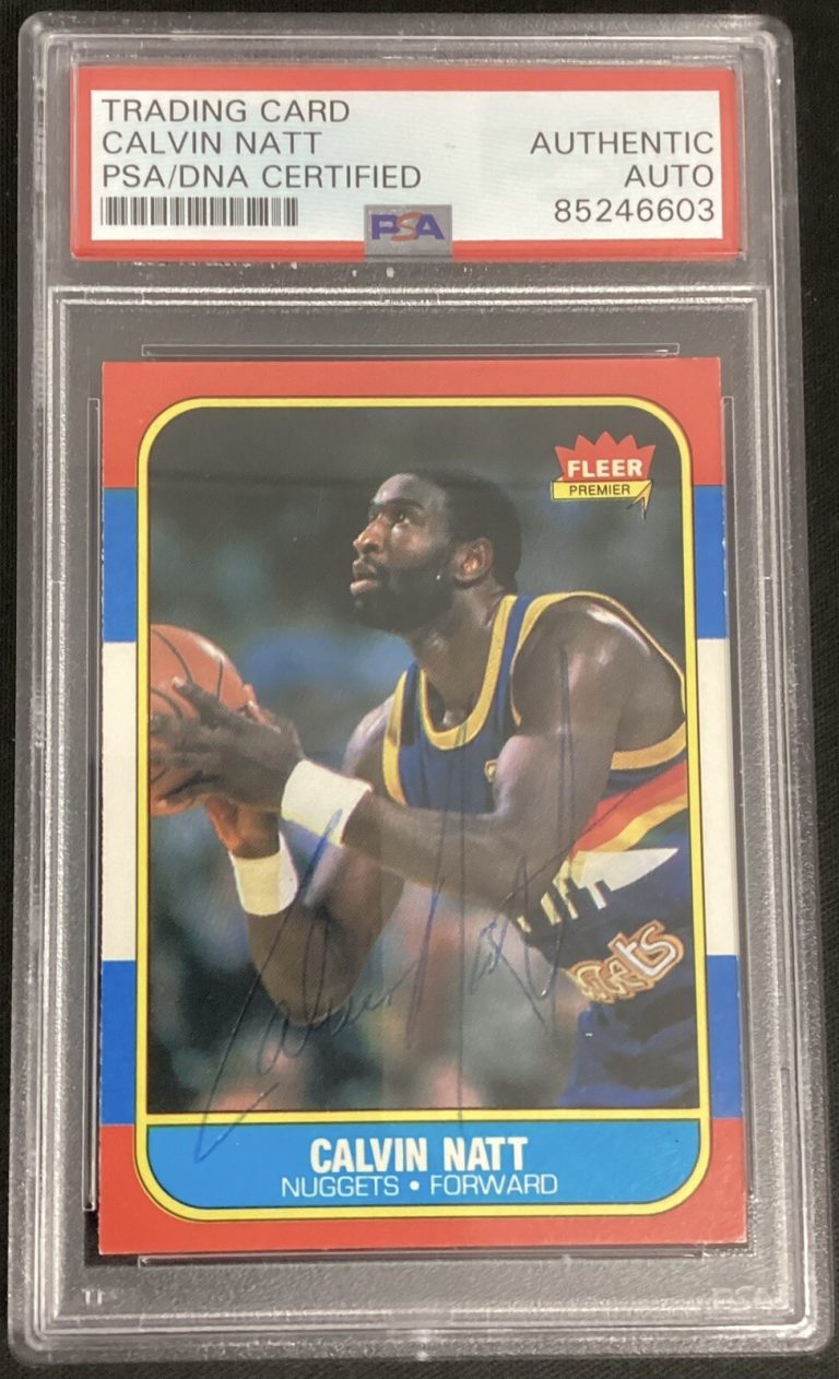 Calvin Natt Signed 1986 Fleer #79 Basketball Card Nuggets Autograph PSA/DNA