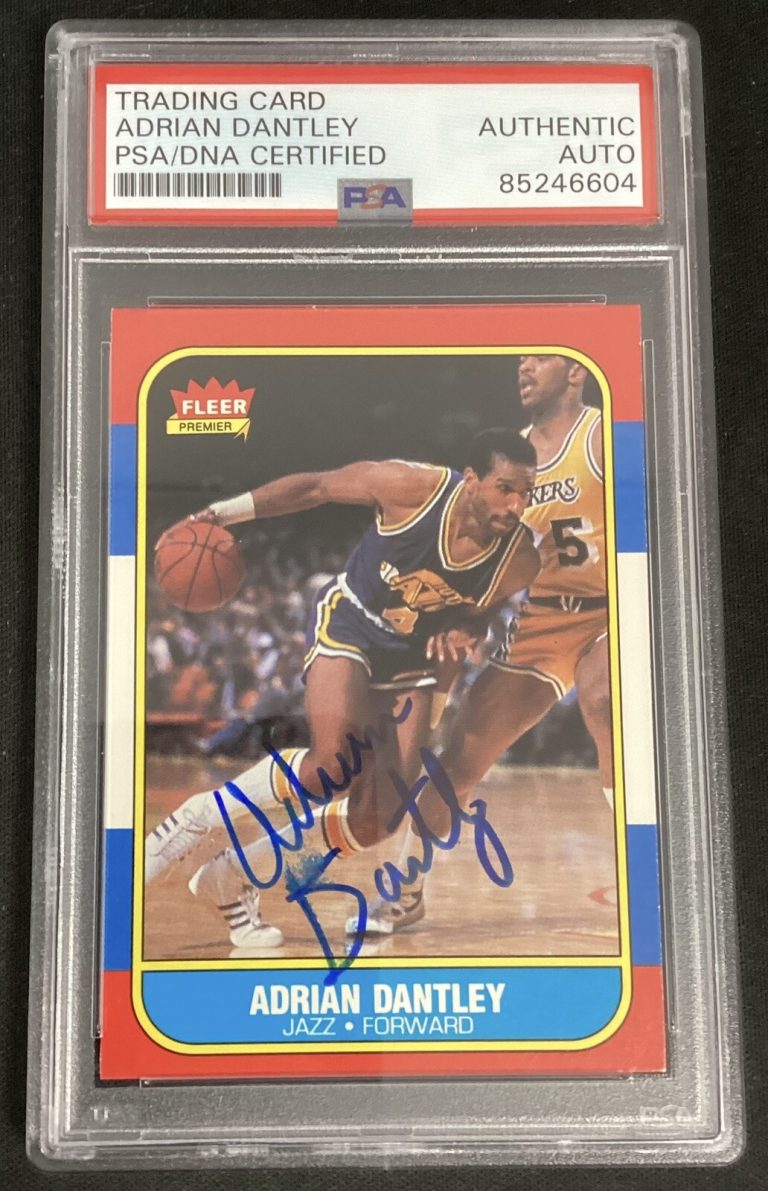 Adrian Dantley Signed 1986 Fleer #21 Basketball Card Jazz Autograph PSA/DNA