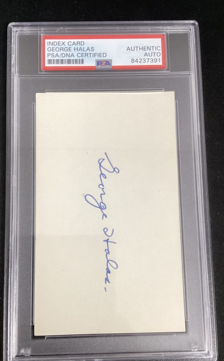 George Halas Signed Index Card NFL Football HOF Autograph Chicago Bears PSA/DNA