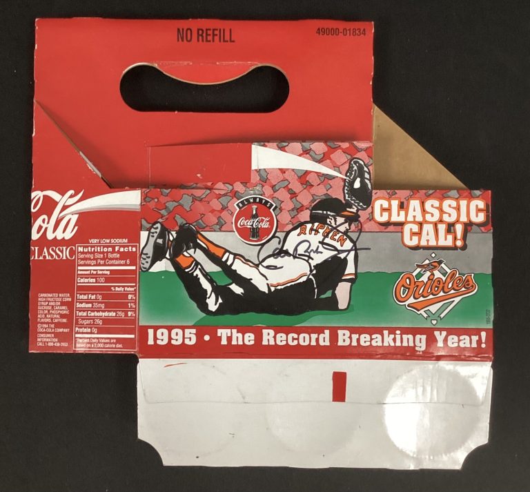 Cal Ripken Jr. Signed Coca-Cola Box Classic 1994 Record Orioles 6 Pack PSA/DNA