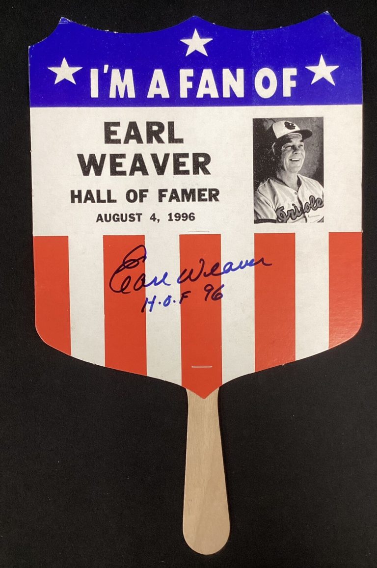 Earl Weaver Signed 1996 Baseball HOF Induction Fan Orioles Autograph PSA/DNA