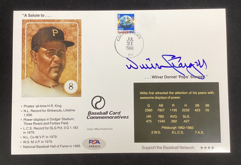 Willie Stargell Signed 1988 HOF Induction Card Baseball Autograph PSA/DNA.