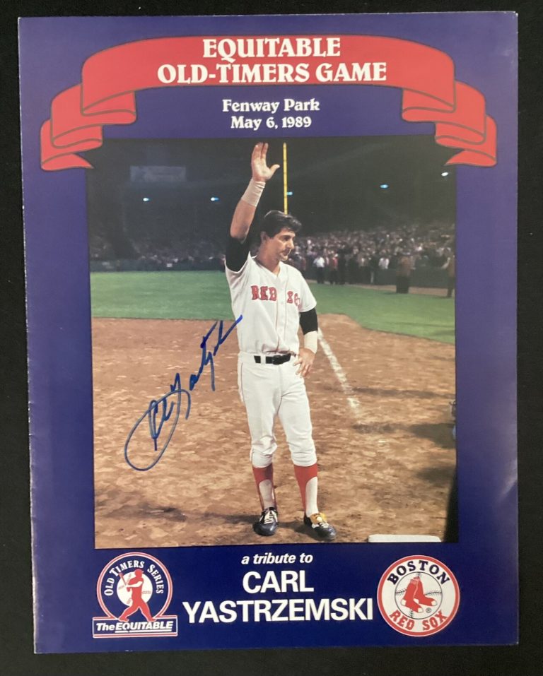 Carl Yastrzemski Signed Retirement Program Red Sox HOF Autograph PSA/DNA