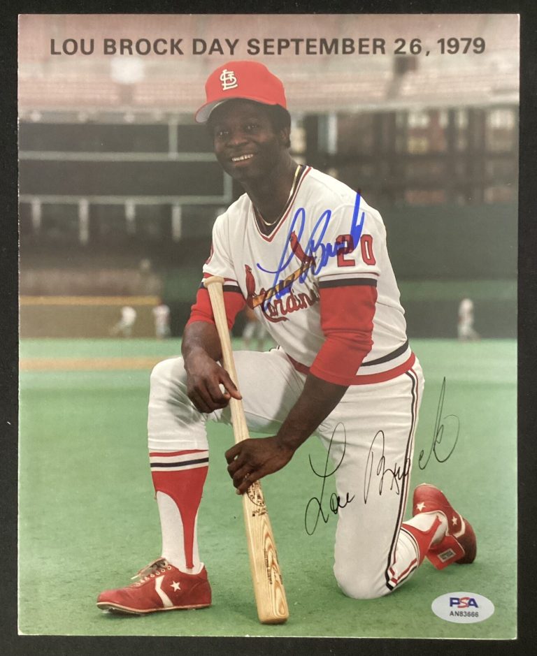 Lou Brock Day Signed Program 9/26/1979 Baseball Cardinals HOF Autograph PSA/DNA