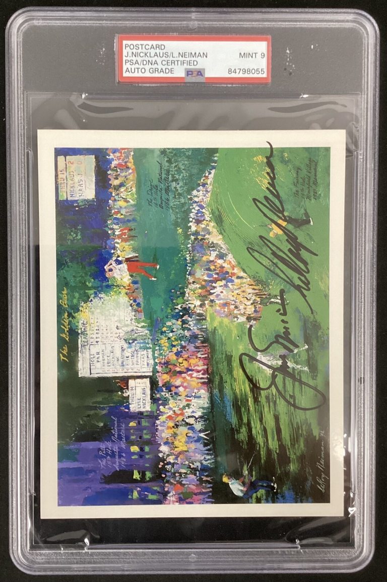 Jack Nicklaus Signed Postcard Golf Neiman Masters Augusta 1986 PSA/DNA Auto 9
