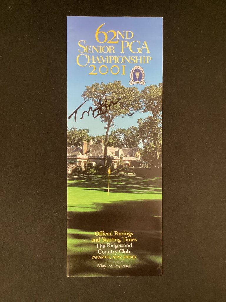 Tom Watson Signed 62nd Senior PGA Championship 2001 Map Masters Majors Auto TPG
