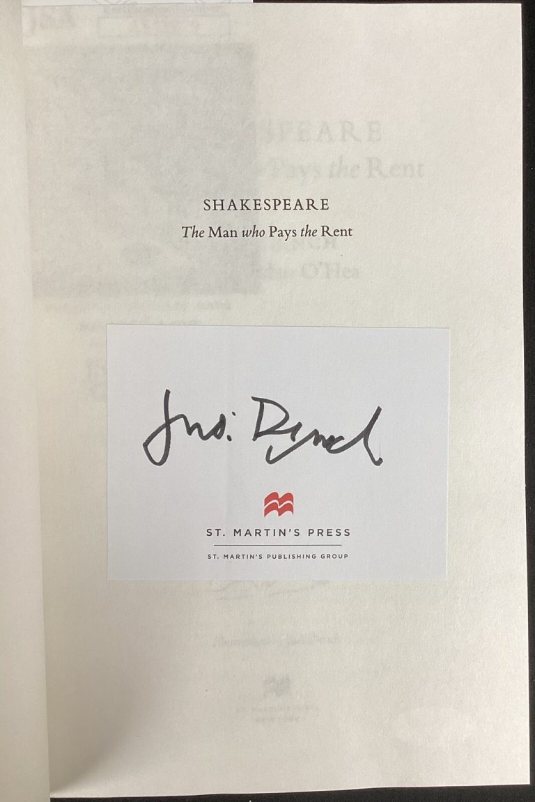 Judi Dench Signed Book HCB Shakespeare The Man Who Pays The Rent O’Hea JSA 2
