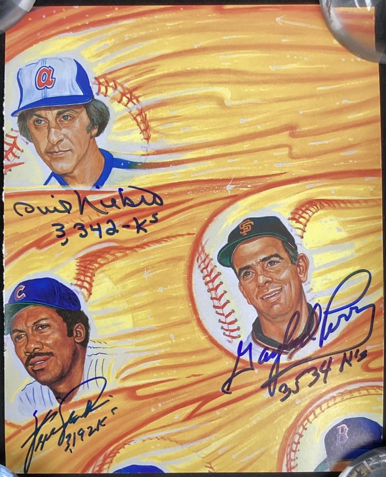3000 Strikeout Club Signed Cut Niekro Jenkins Perry 3000 K Inscrip Autograph TPG