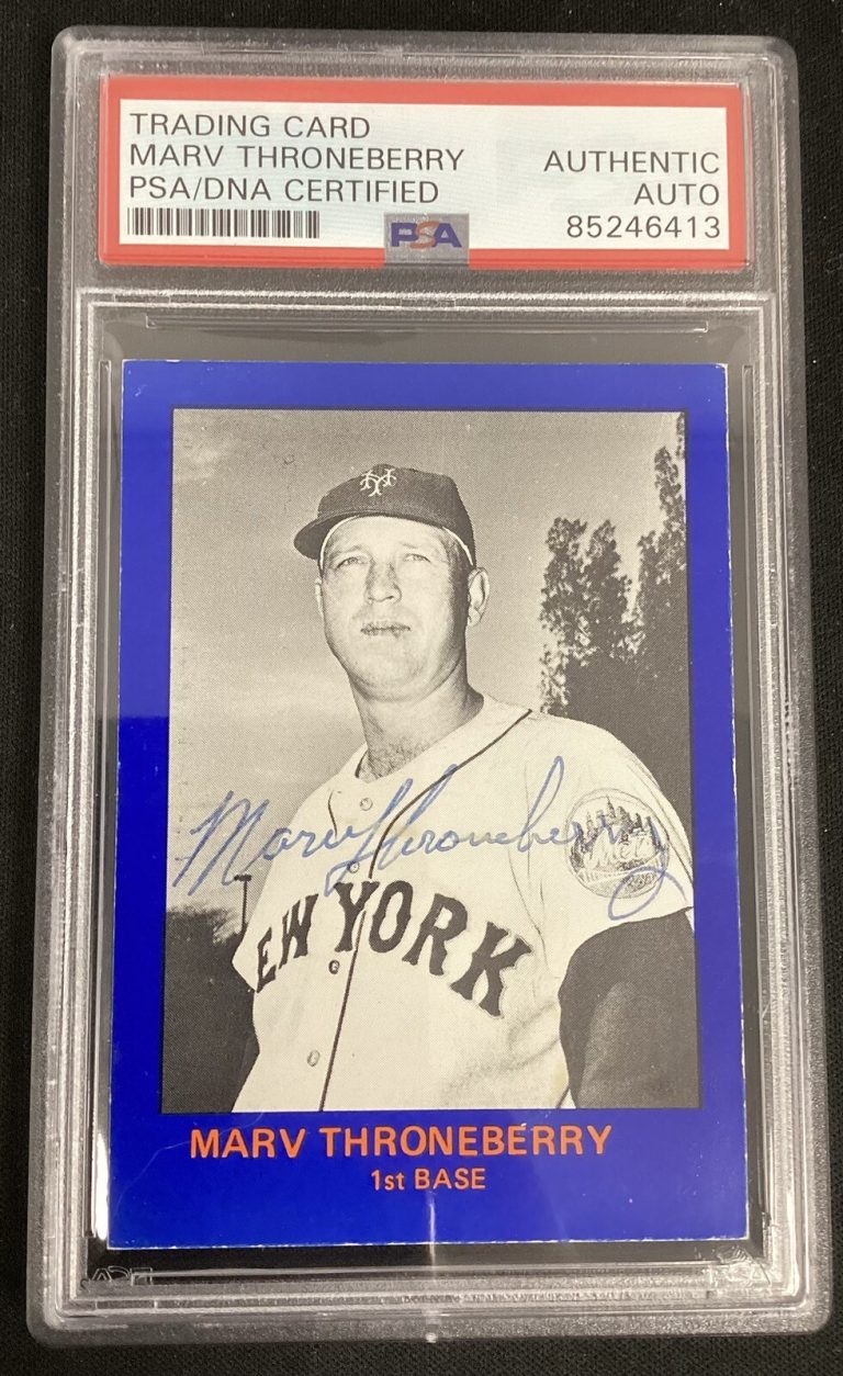 Marv Throneberry Signed 1982 Renata Galasso #1 Baseball Card Mets Auto PSA/DNA
