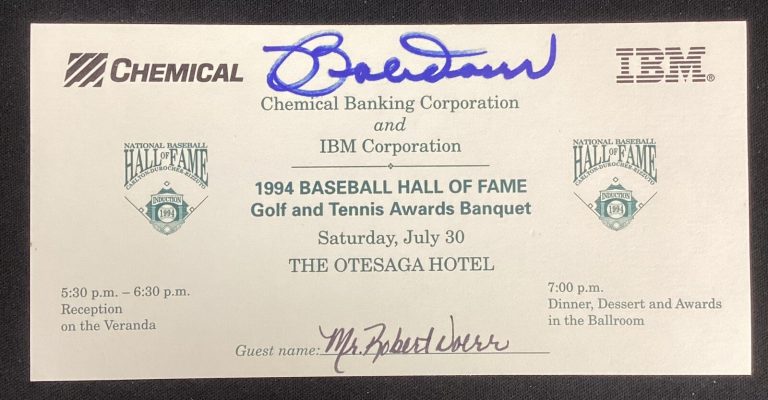 Bobby Doerr Signed Ticket Baseball Autograph Boston Red Sox All Star HOF