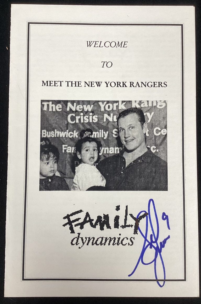 Adam Graves Signed Program NY Rangers Hockey NHL Autograph PSA/DNA