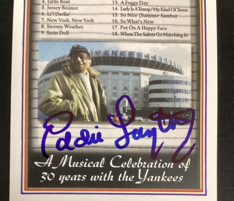 Eddie Layton Signed 1997 Insert Card Ya Gotta Have Heart Music Auto PSA/DNA