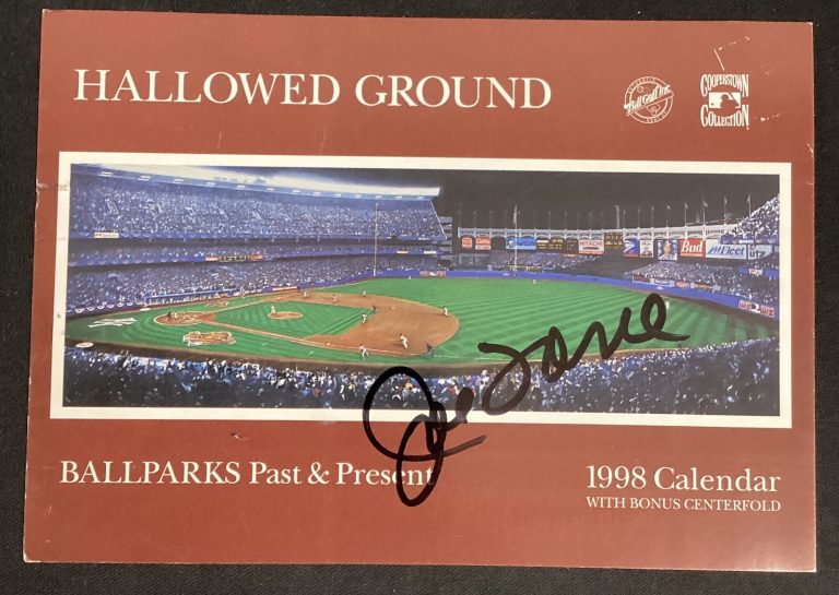 Joe Torre Signed Ballpark Calendar Postcard Baseball Cardinals Yankees PSA/DNA