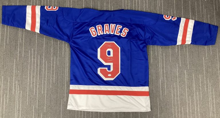Adam Graves Signed Jersey NY Rangers Hockey Autograph 1994 SC Champ Insc JSA