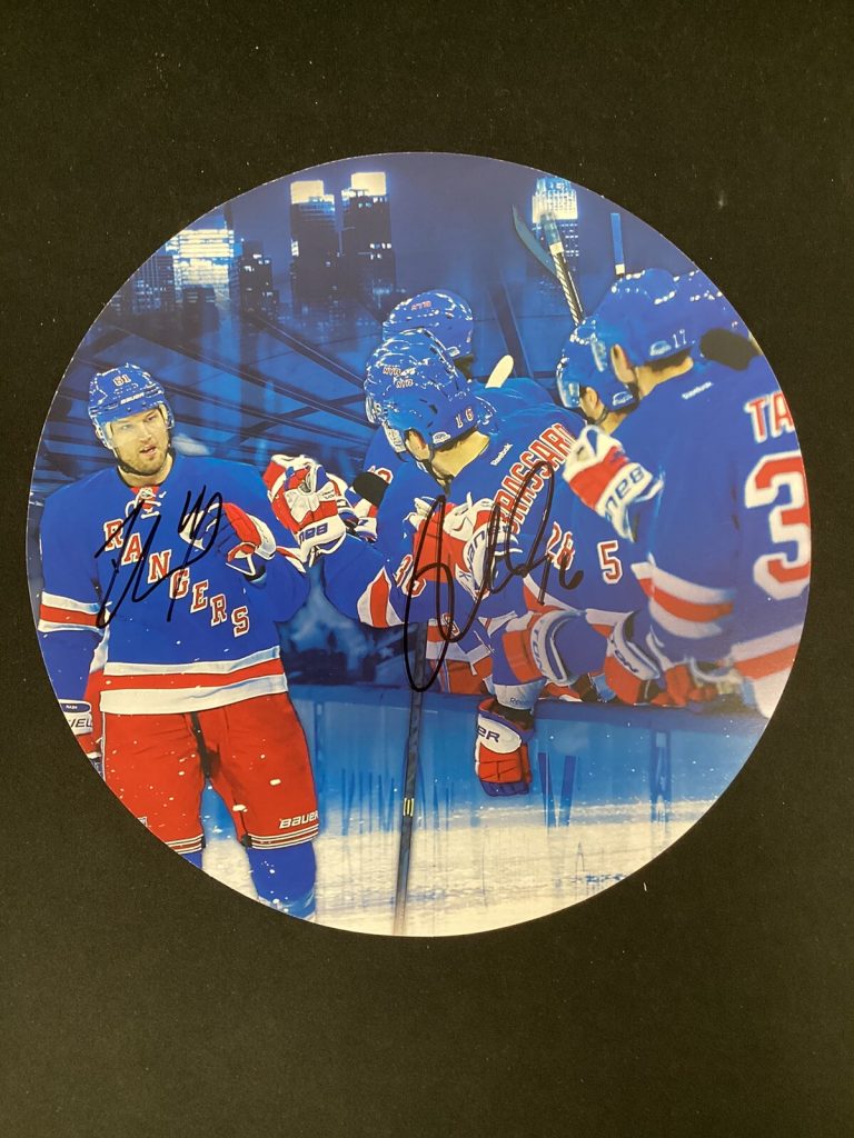 Rick Nash Derick Brassard Signed Postcard Disc Rangers Autograph PSA/DNA