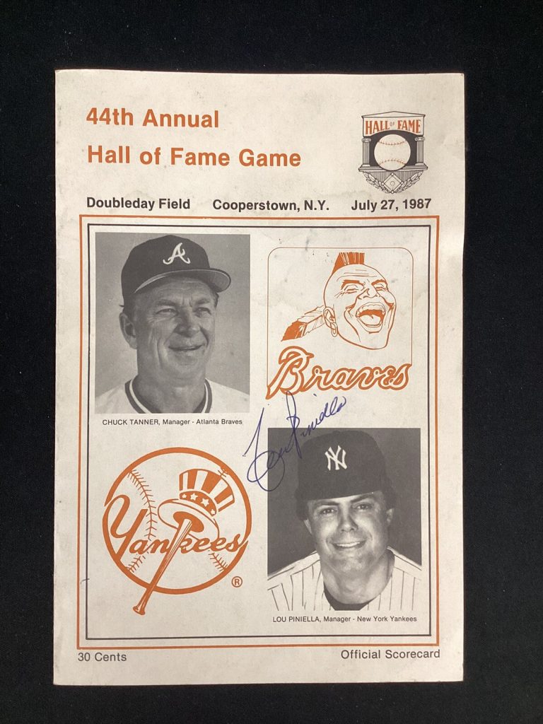 Lou Piniella Winfield Randolph Signed Program Yankees Autograph PSA/DNA