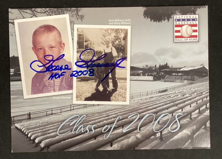 Goose Gossage Signed 2008 Baseball Hall Of Fame Christmas Card Autograph PSA/DNA