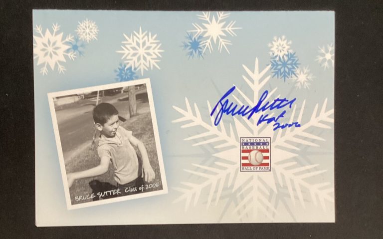 Bruce Sutter Signed 2006 Baseball Hall Of Fame Christmas Card Autograph PSA/DNA