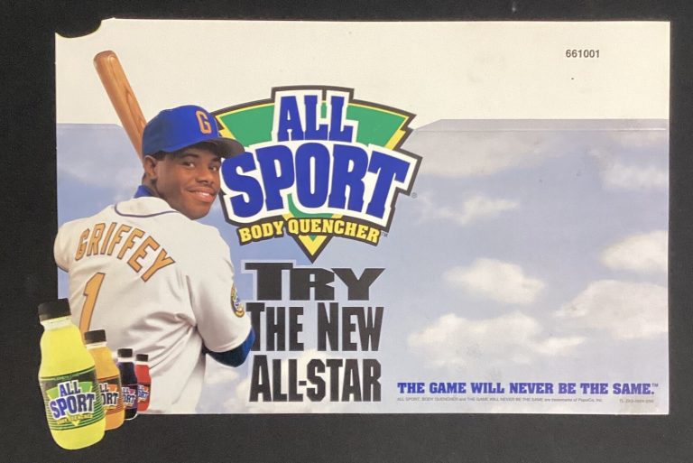 Ken Griffey Jr. All Sport Body Quencher Unused Store Display Advertisement