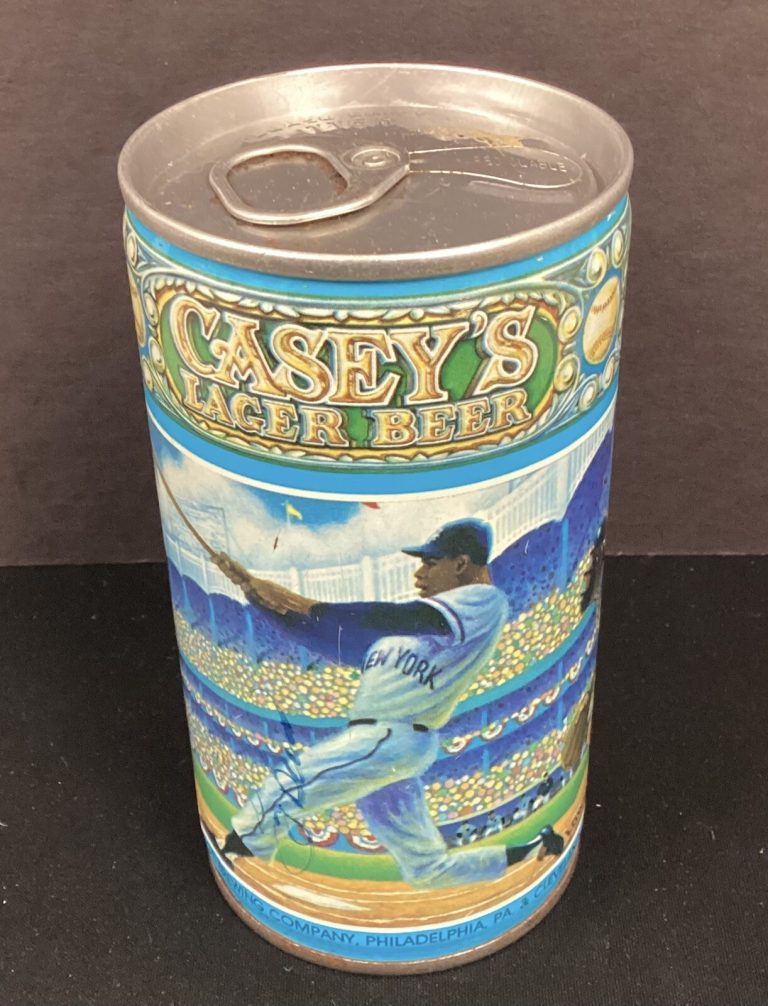 1980 Yogi Berra Signed Casey’s Lager Beer Can Empty Monte Irvin Autograph JSA