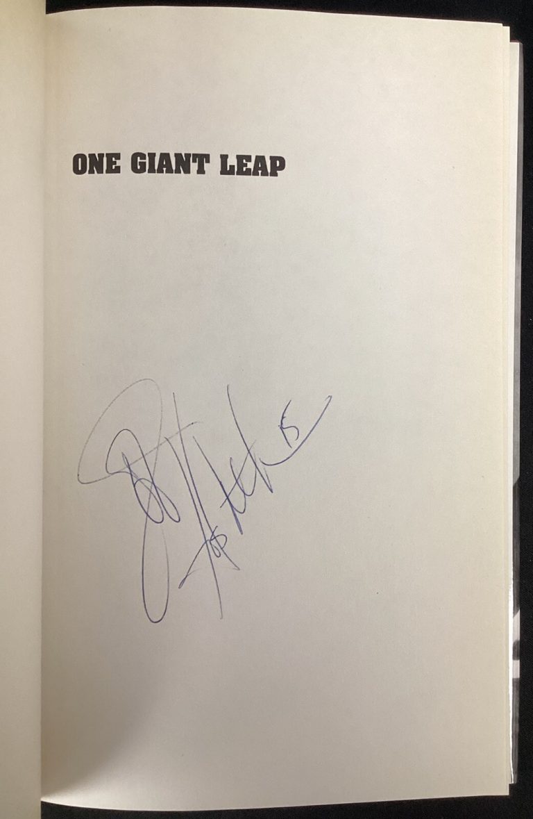 Jeff Hostetler Signed Book One Giant Leap Giants Football SB Champ Autograph TPG