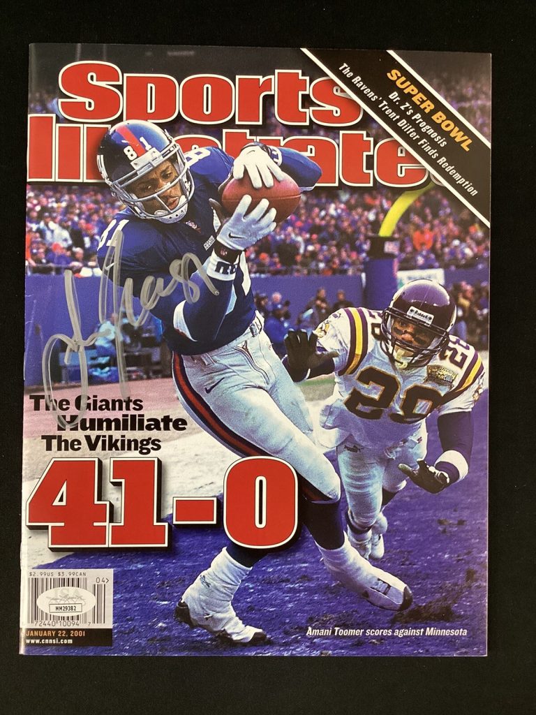 Amani Toomer Signed Sports Illustrated 1/22/01 NO LABEL Giants Autograph JSA