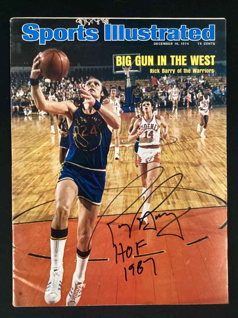 Rick Barry Signed Sports Illustrated 12/16/74 NO LABEL GS Warriors Autograph JSA
