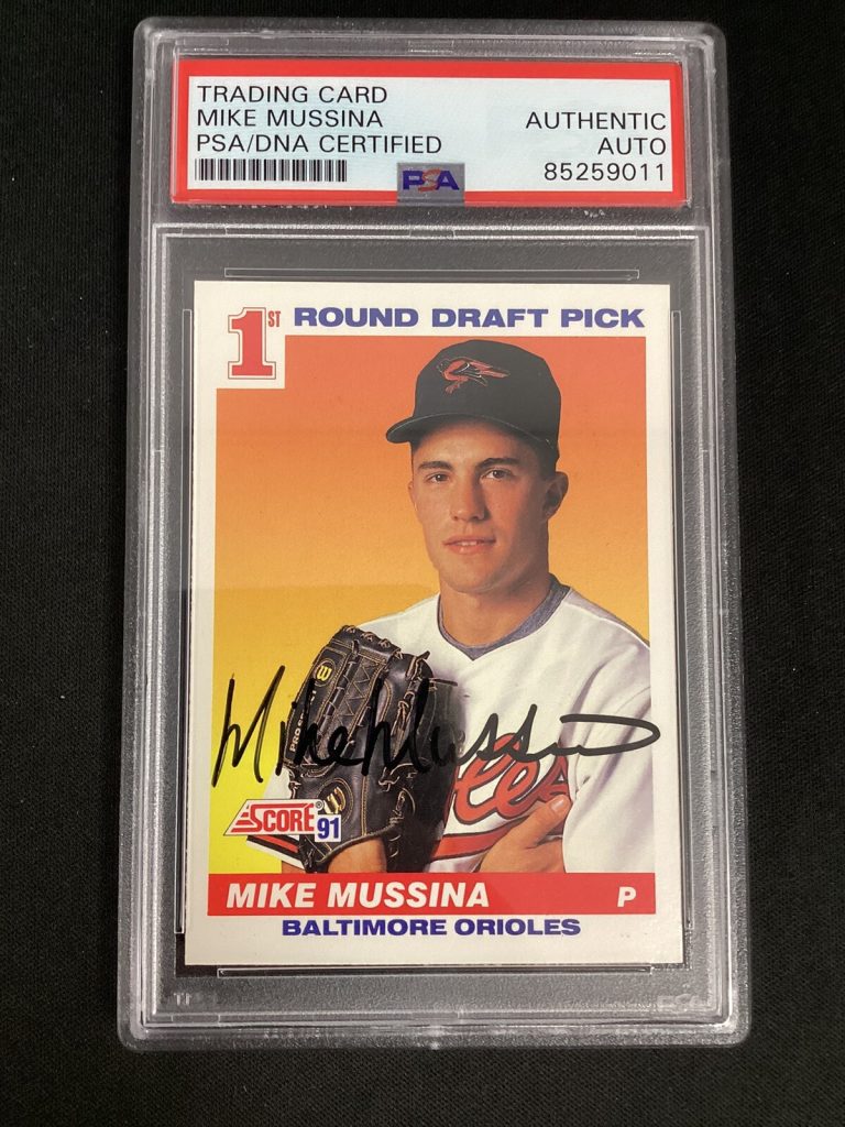 Mike Mussina Signed 1991 Score #383 Baseball Card Orioles Autograph PSA/DNA