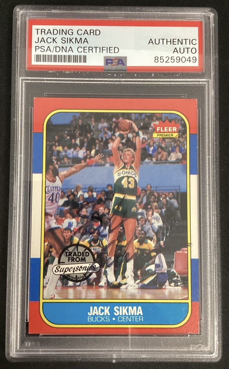 Jack Sikma Signed 1986 Fleer #102 Basketball Supersonics Autograph PSA/DNA