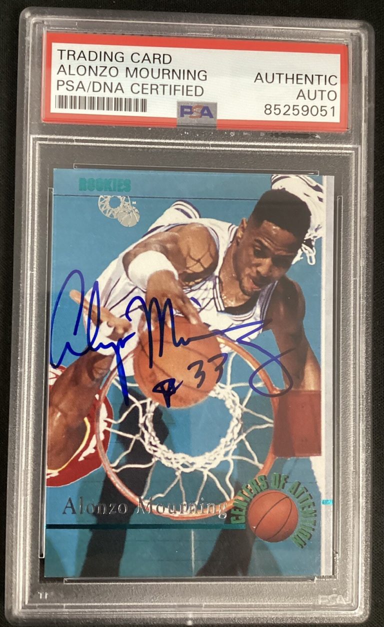 Alonzo Mourning Signed 1995 Classic Rookies Basketball Card RC Heat Auto PSA/DNA
