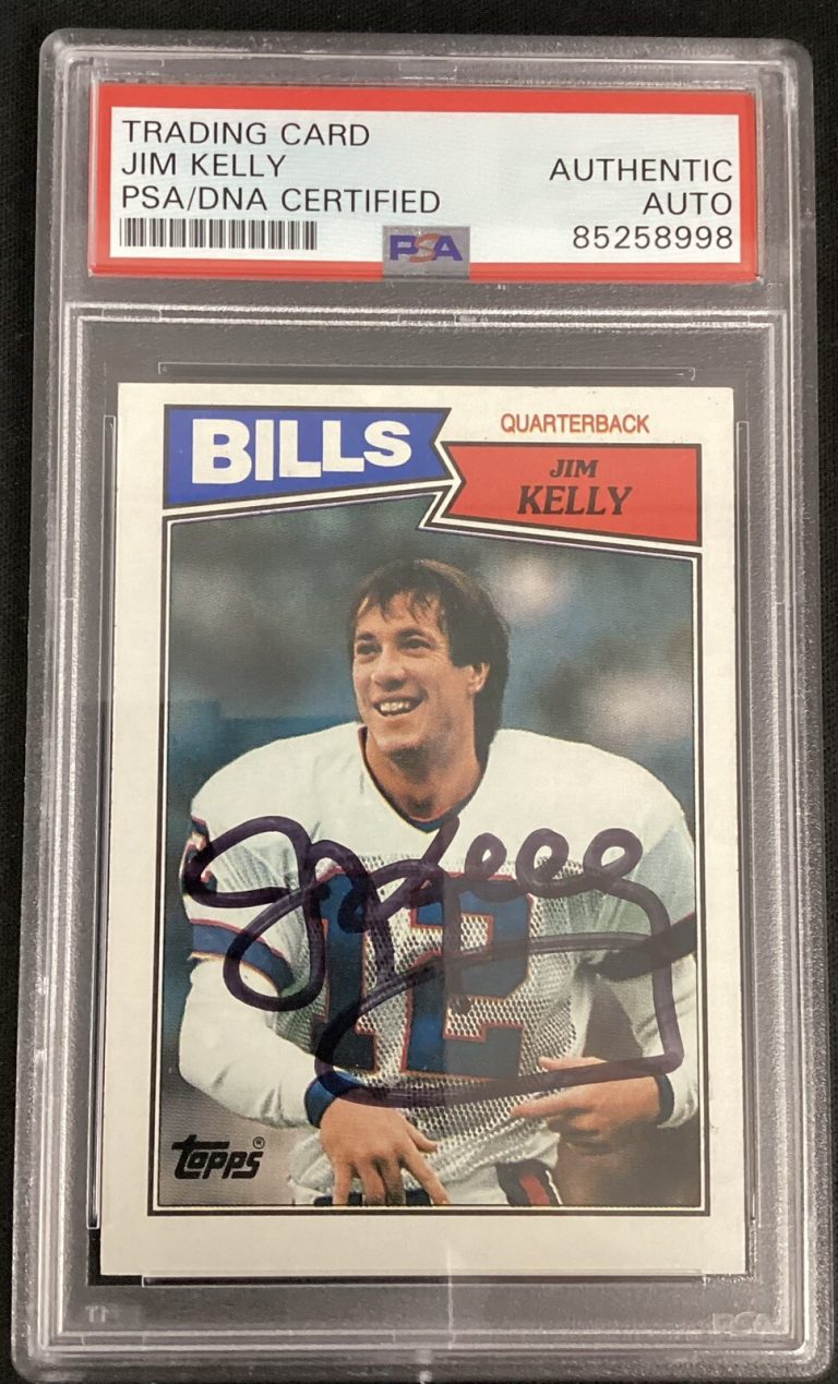 Jim Kelly Signed 1987 Topps #362 Football Card Bills HOF Autograph PSA/DNA