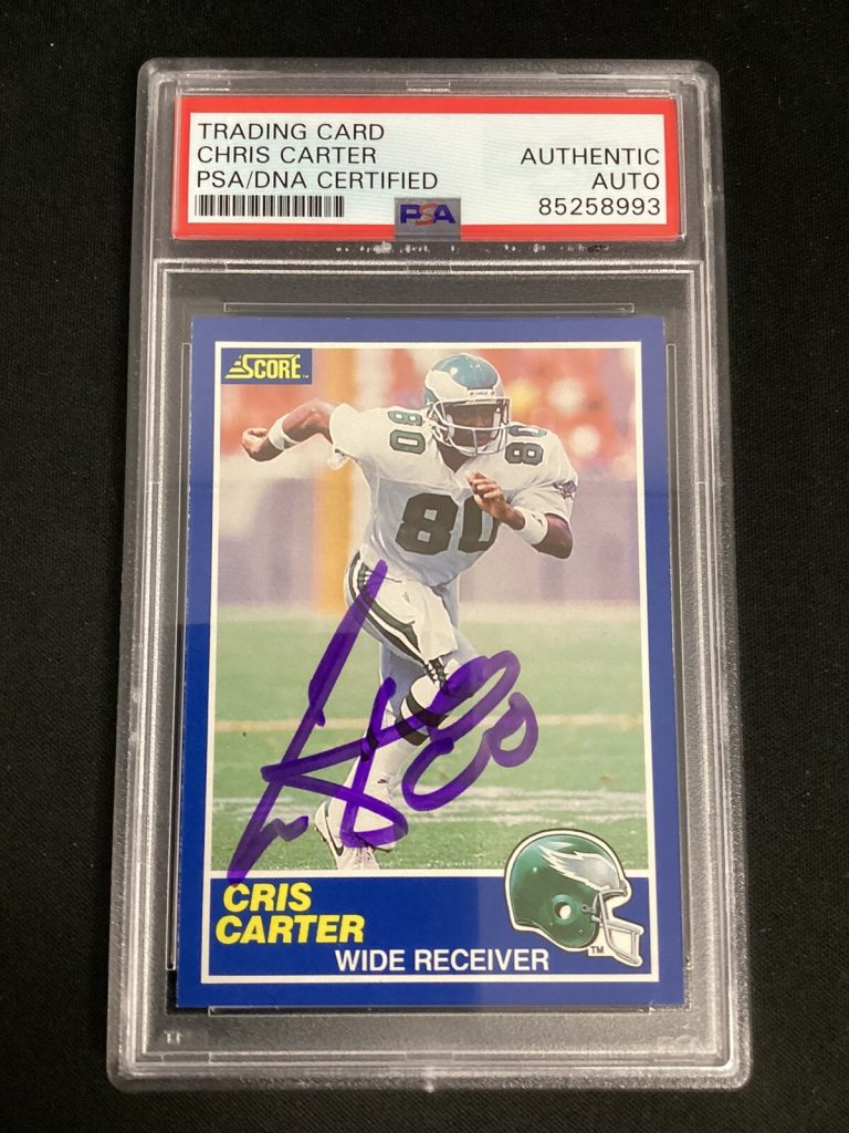 Cris Carter Signed 1989 Score #72 Football Card RC Vikings Autograph PSA/DNA