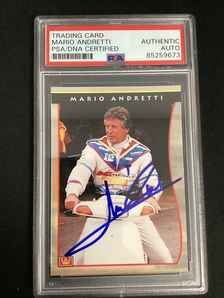 Mario Andretti Signed All World Racing Card IndyCar GrandPrix Autograph PSA/DNA