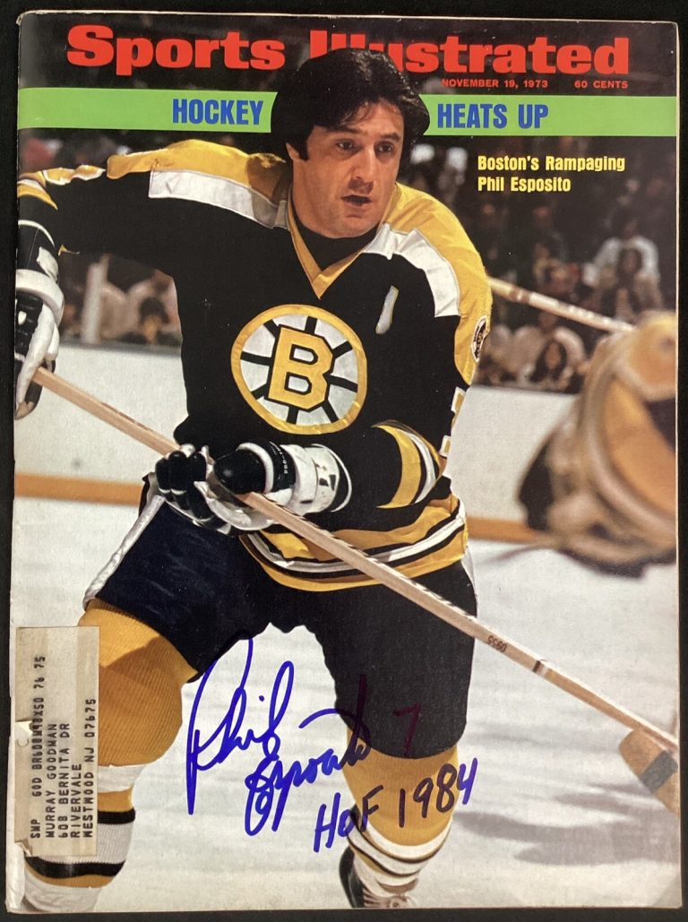 Phil Esposito Signed Sports Illustrated 10/19/73 Hockey Boston Bruins Auto JSA