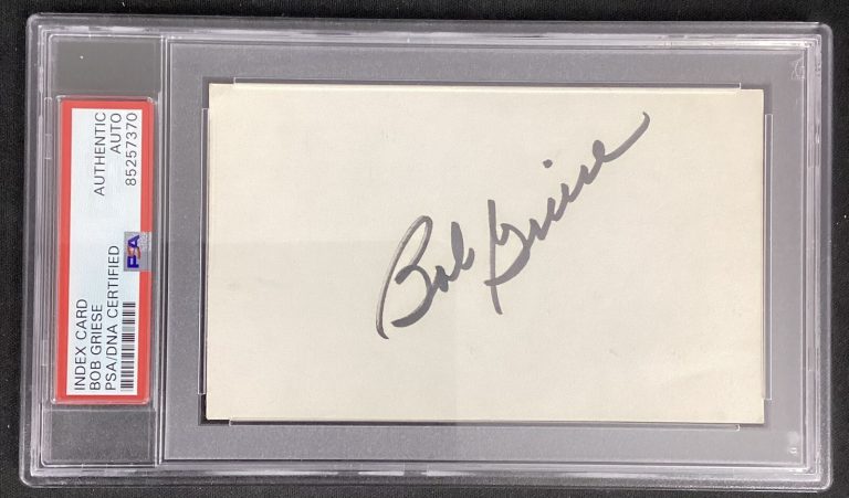 Bob Griese Signed Index Card Cut Football Autograph Dolphins HOF PSA/DNA