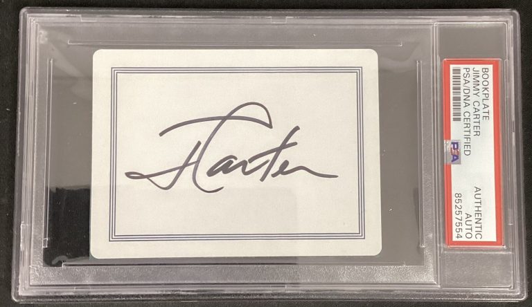 Jimmy Carter Signed Bookplate President Autograph Georgia Governor Slab PSA/DNA