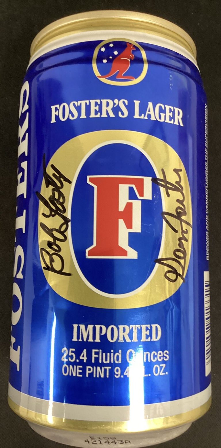 George Bob Foster Signed Foster’s Lager Beer Can Empty Baseball Autograph JSA