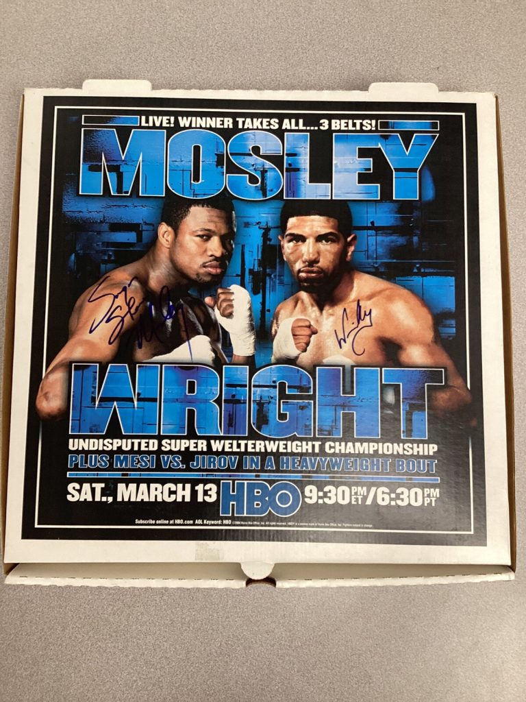 2004 Shane Mosley Winky Wright Signed Pizza Box Super Welterweight Champ JSA