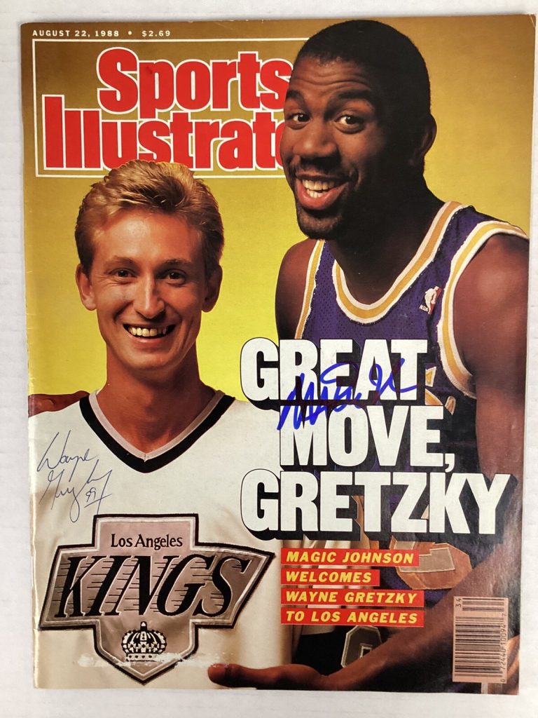 Wayne Gretzky Signed Sports Illustrated 8/22/88 Magic Johnson Autograph PSA/DNA