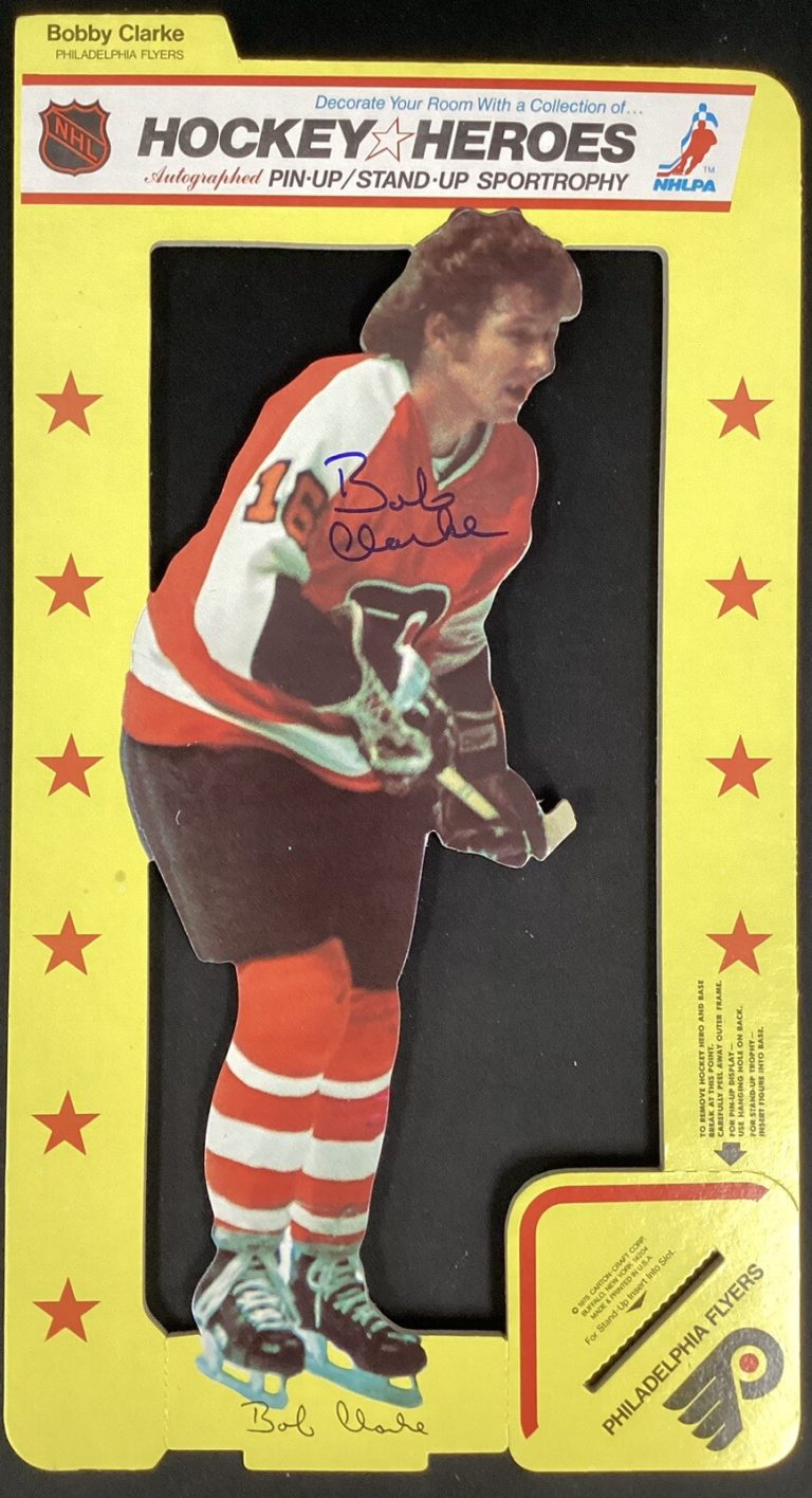 Bob Clarke Signed Hockey Hero Stand Up Sportrophy Flyers Autograph HOF JSA