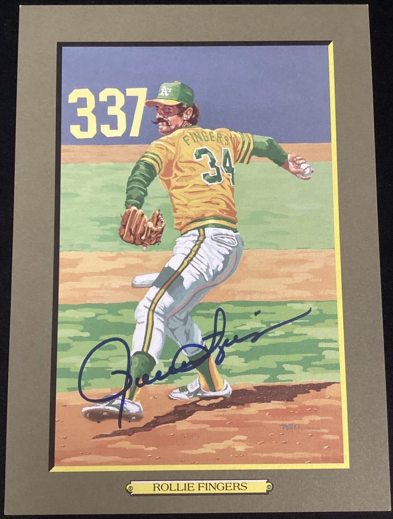 Rollie Fingers Signed Perez Steele Great Moments Postcard HOF A’s Autograph TPG
