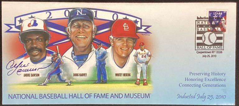 Andre Dawson Signed Envelope 2010 FDC Baseball Expos Cubs HOF Autograph TPG